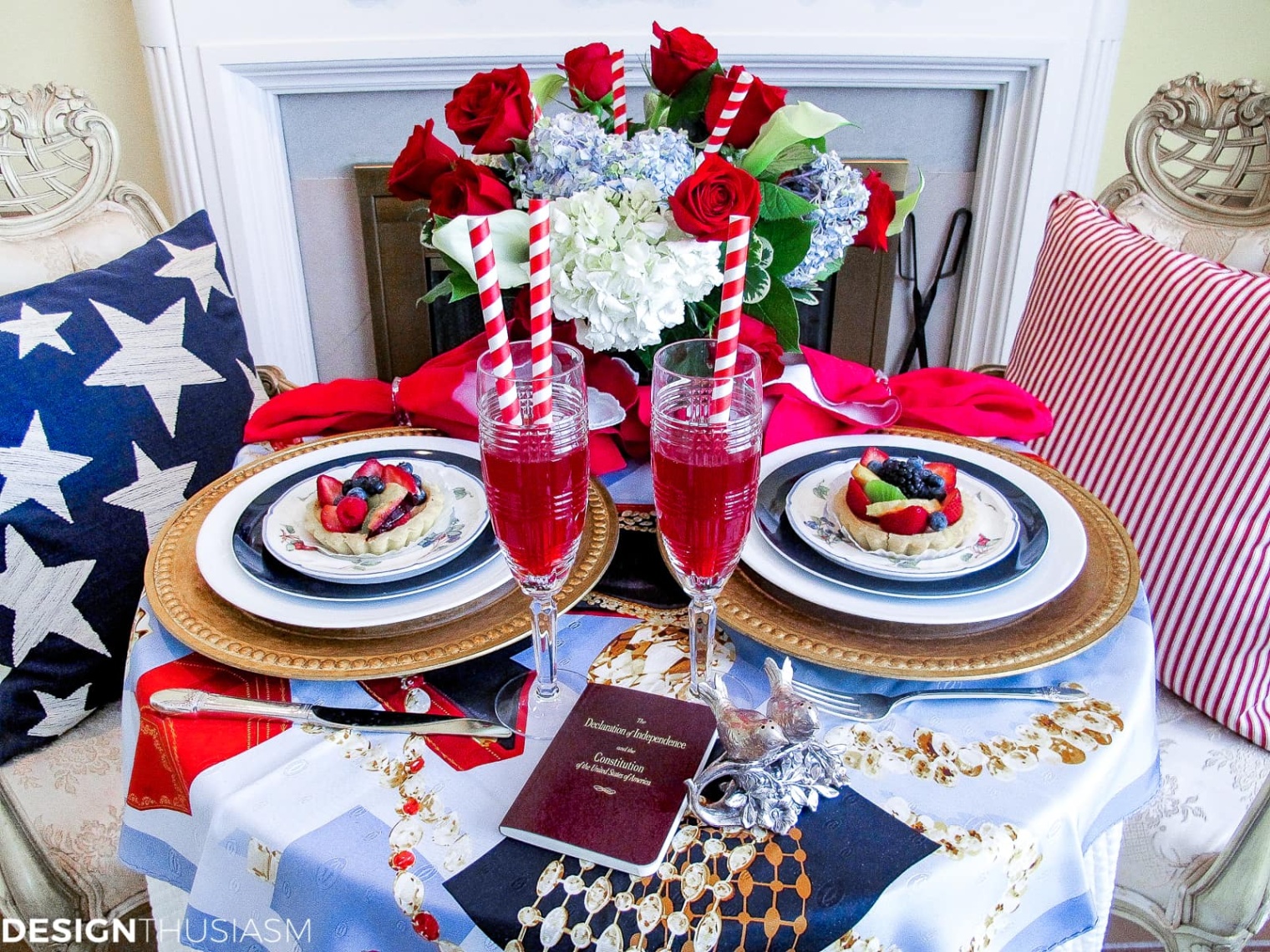 4th of july table decor Bulan 1 Patriotic Decorations: Elegant Fourth of July Table Decor Ideas