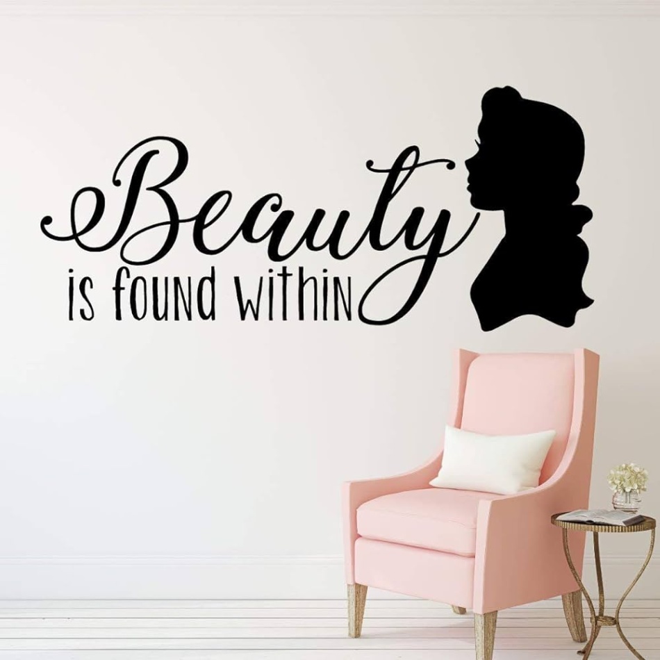 beauty and the beast home decor Bulan 4 Beauty and the Beast Decoration - "Beauty is Found Within" Quote from Belle  - Children and Teen Home Decor For Bedroom, Girl&#;s Room, Nursery, Bathroom