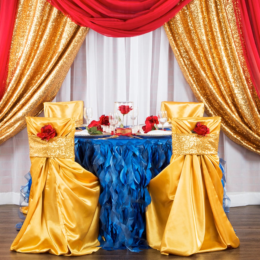 beauty and the beast wedding table decorations Bulan 4 Beauty and the Beast Party Inspired Event: Create The Magic– CV Linens