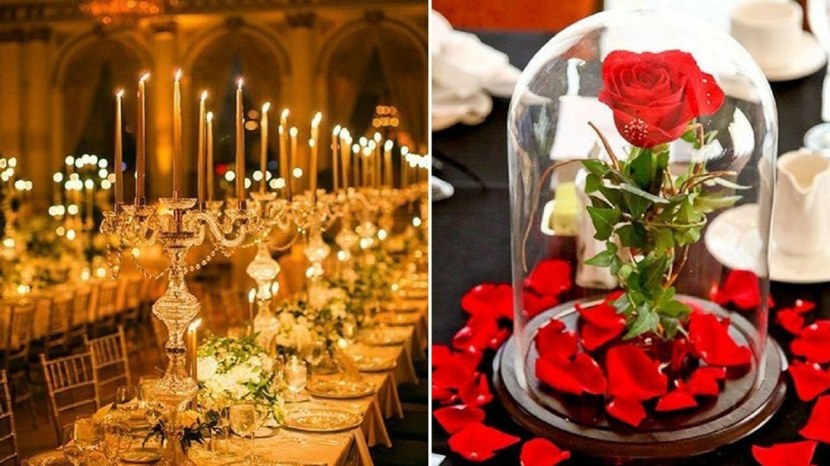 beauty and the beast wedding table decorations Bulan 4  Enchanting Wedding Ideas Inspired By Beauty And The Beast