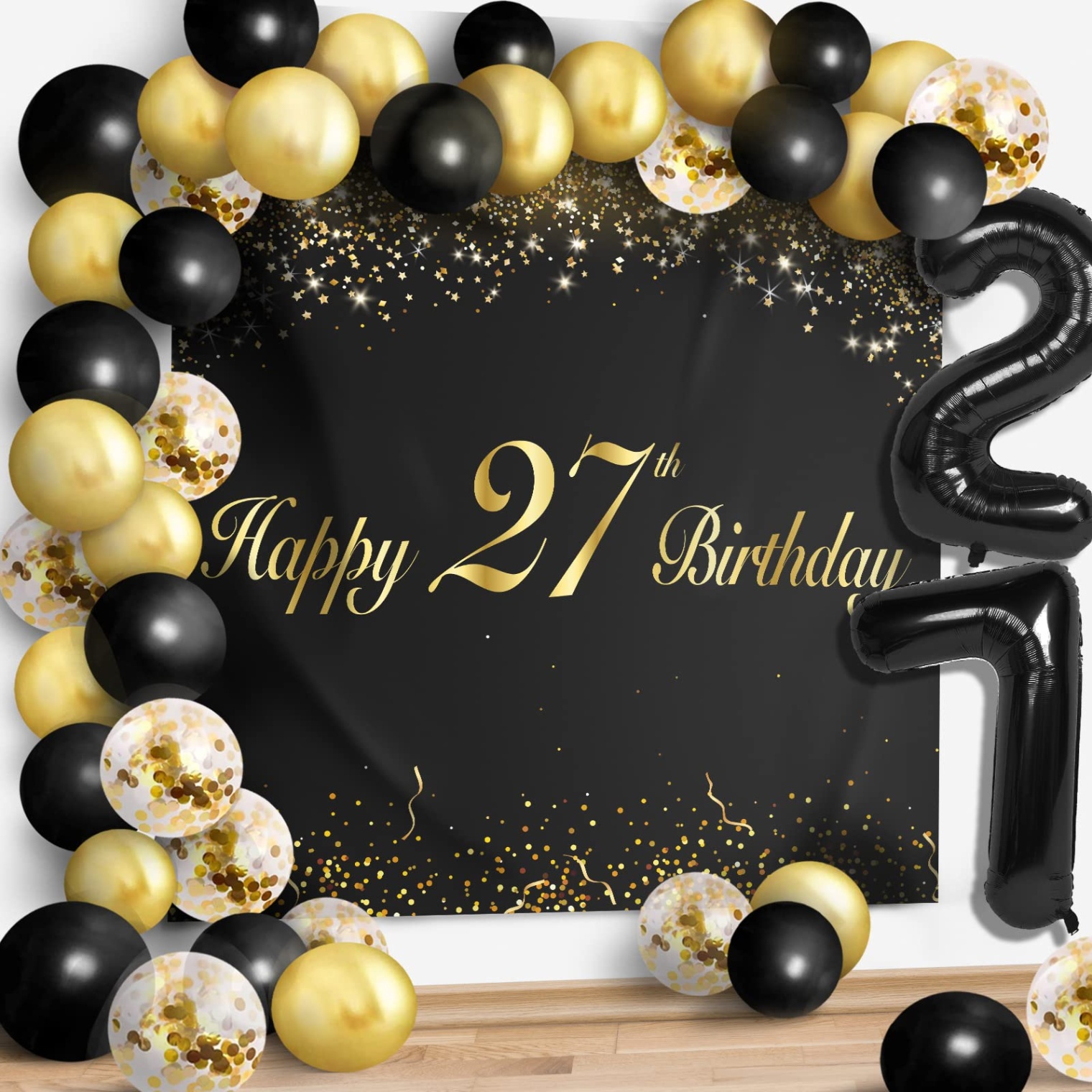 birthday balloons decorations Bulan 5 Happy th Birthday Balloons Black Set Decor - Cheers to  Years Old Party  Theme Garland Banner Backdrop Decorations For Women and Men Supplies