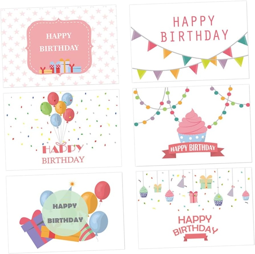 birthday card decoration Bulan 5 pcs Birthday Card for Kids Party Birthday Cute Stationary Party Greeting  The Gift Baby Shower Greeting Happy Birthday Gift Cartoon Birthday Greeting