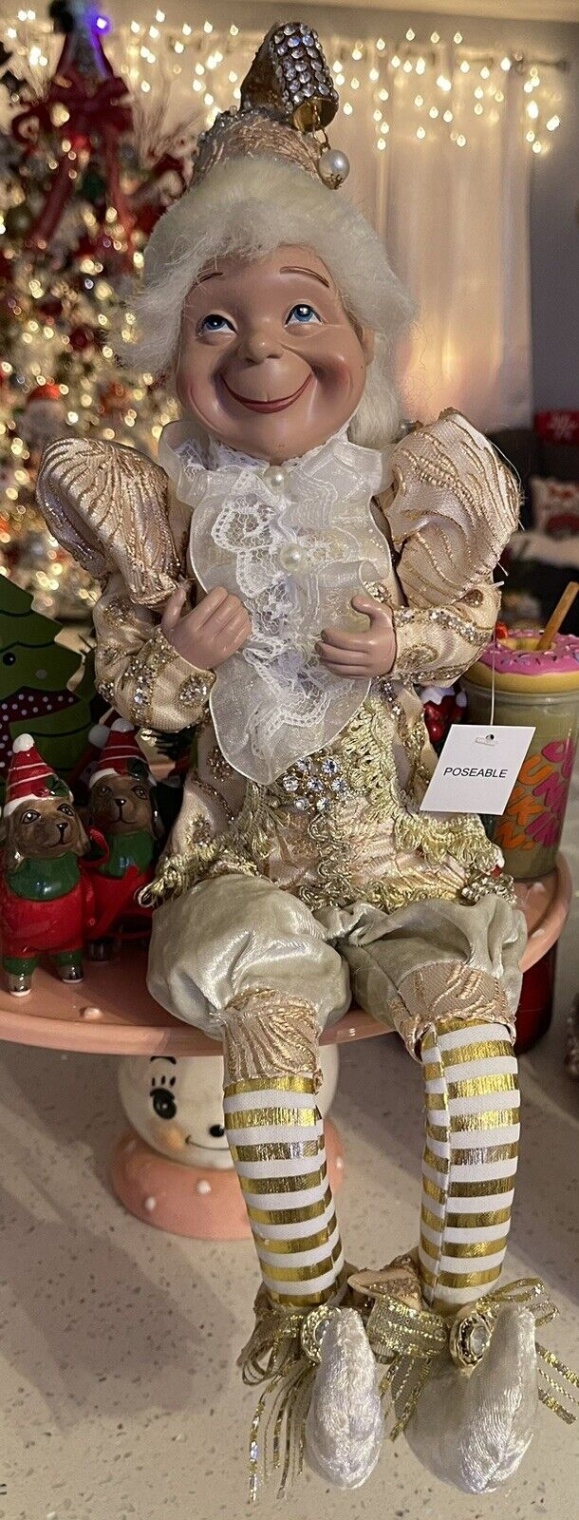 elf christmas decoration Niche Utama Home Posable Elf Christmas Santa Elf Pink Gold Decor Tree Ornament Elf Decor  Elves